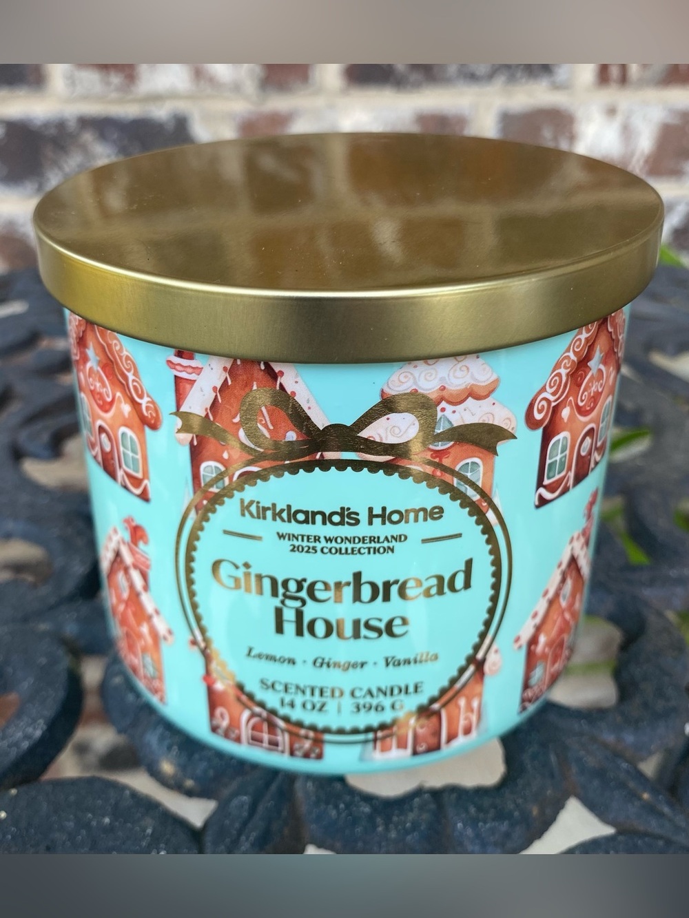Kirklands Mint & Pink Three-Wick Decorative Jar Candle